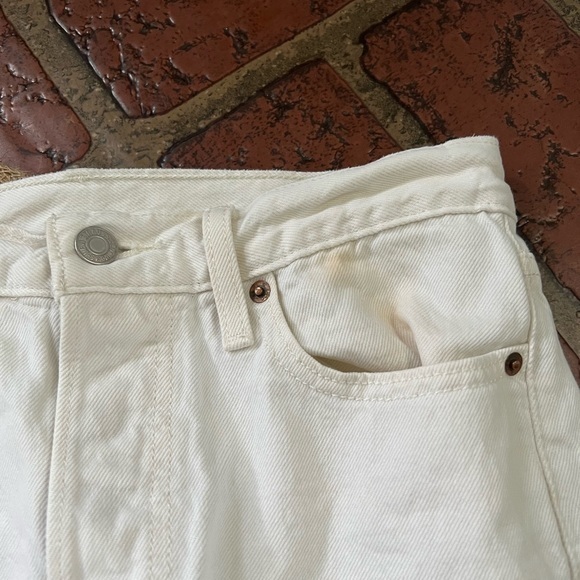 Levi’s raw frayed hem white denim jeans A7-7 - Picture 3 of 12